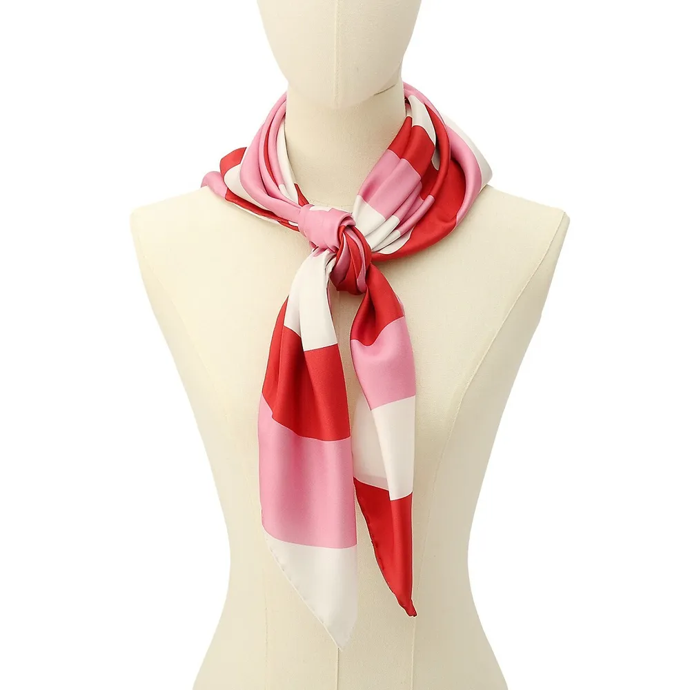 Oversized Striped Silk Scarf