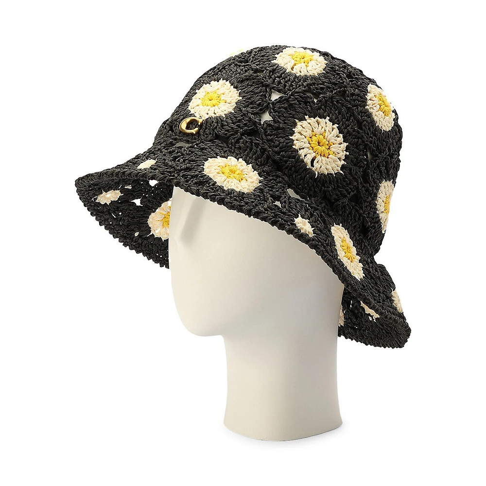 Daisy Field Crochet Bucket Hat