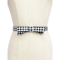 19MM Gingham Leather Bow Belt