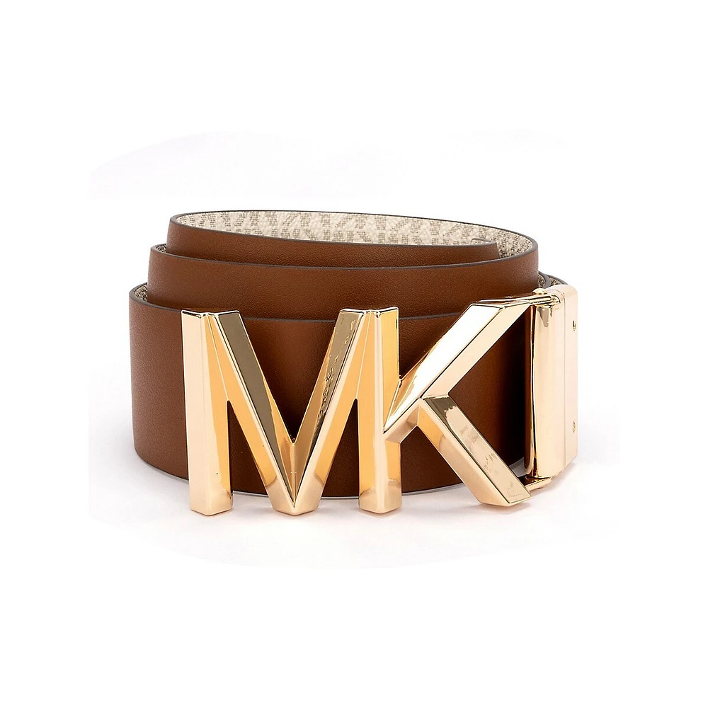 Reversible Leather & MK Logo Belt