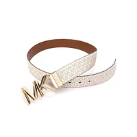 Reversible Leather & MK Logo Belt