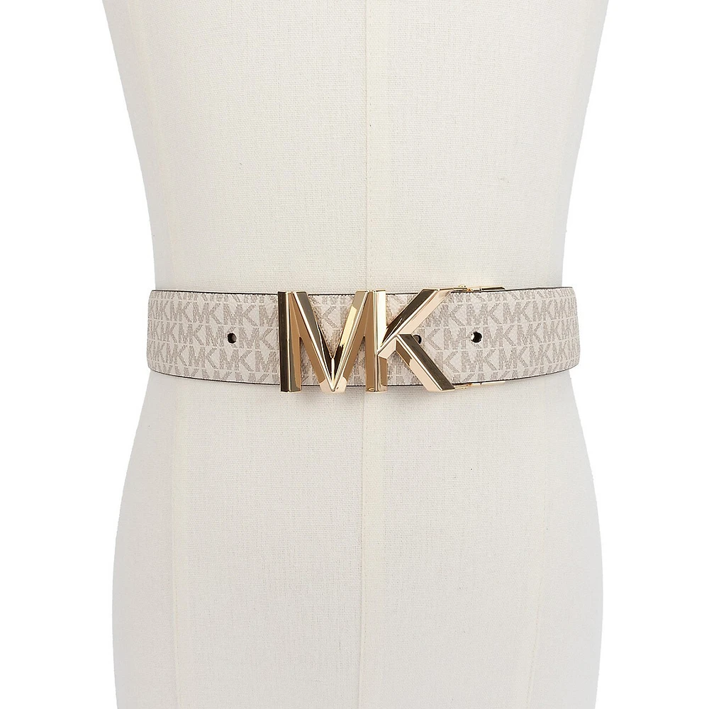 Reversible Leather & MK Logo Belt