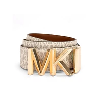 Reversible Leather & MK Logo Belt