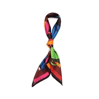 Bag-Print Silk Square Scarf