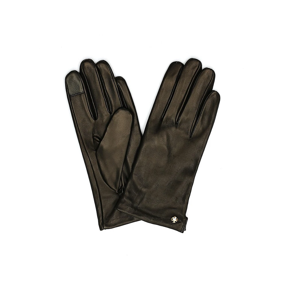 Women's Spade Hardware Leather Gloves