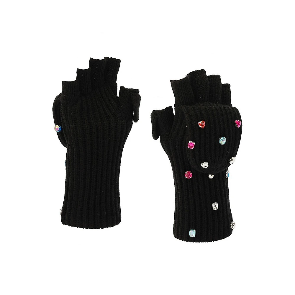 Gants en tricot à empiècement décoratif
