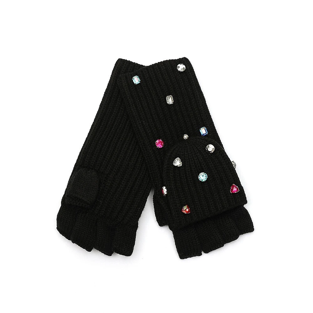 Gants en tricot à empiècement décoratif