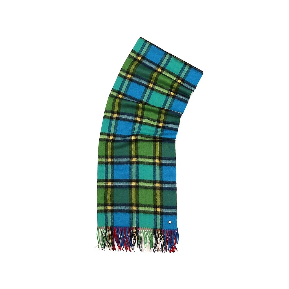 Plaid Mix Yarn-Dyed Wool Scarf