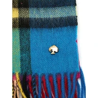 Plaid Mix Yarn-Dyed Wool Scarf