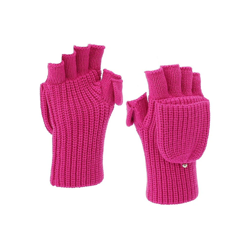 Spade Pop-Top Knit Gloves