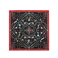 Foulard en soie à imprimé cadenas et clé