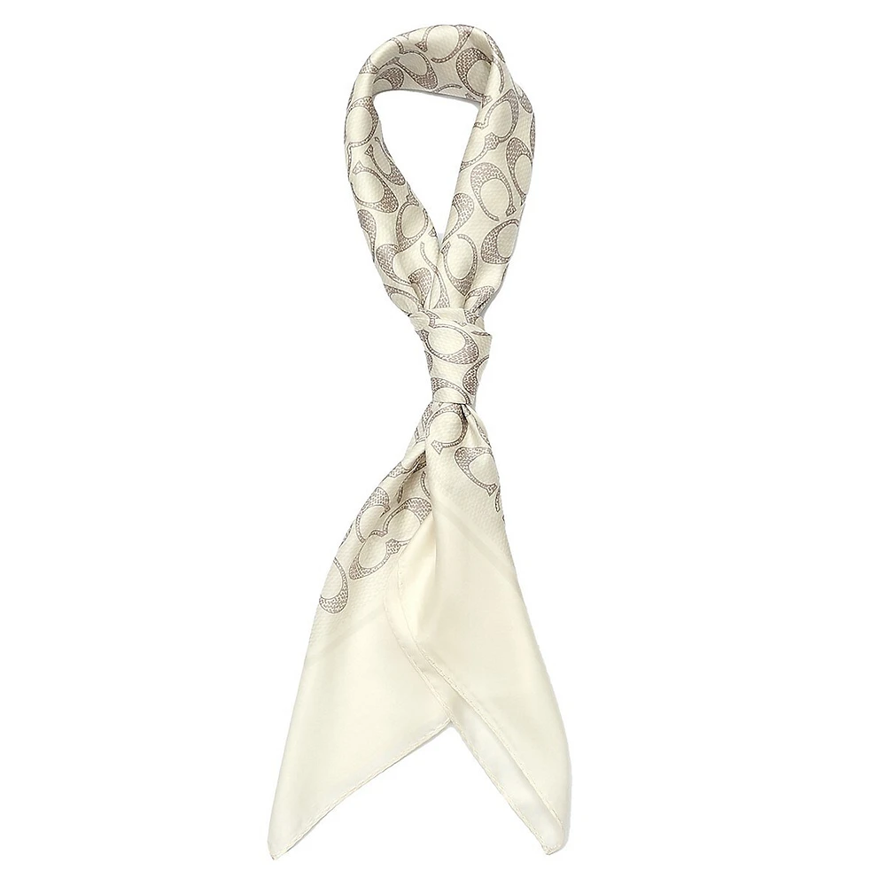 Vintage Signature-Print Silk Square Scarf