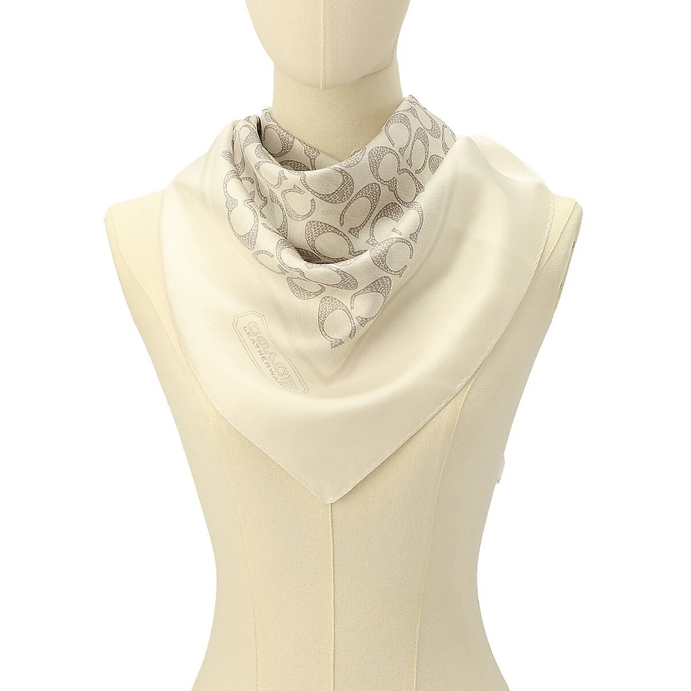 Vintage Signature-Print Silk Square Scarf