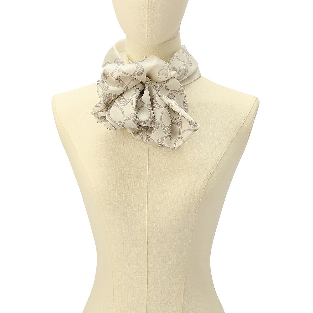 Vintage Signature-Print Silk Square Scarf