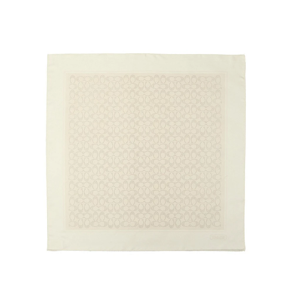 Vintage Signature-Print Silk Square Scarf
