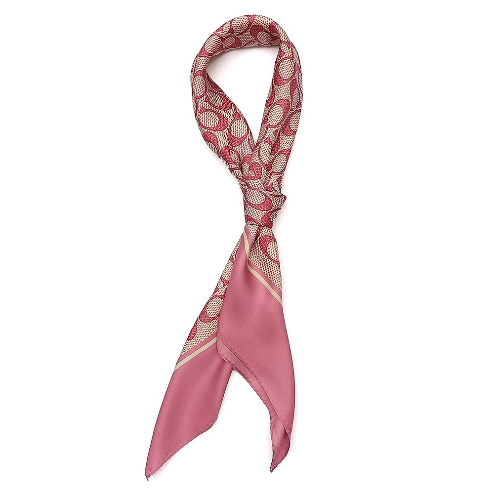 Vintage Signature-Print Silk Square Scarf