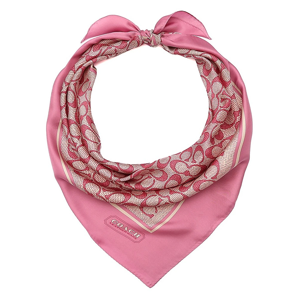 Vintage Signature-Print Silk Square Scarf