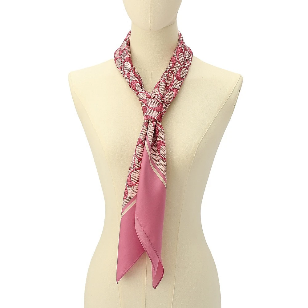 Vintage Signature-Print Silk Square Scarf