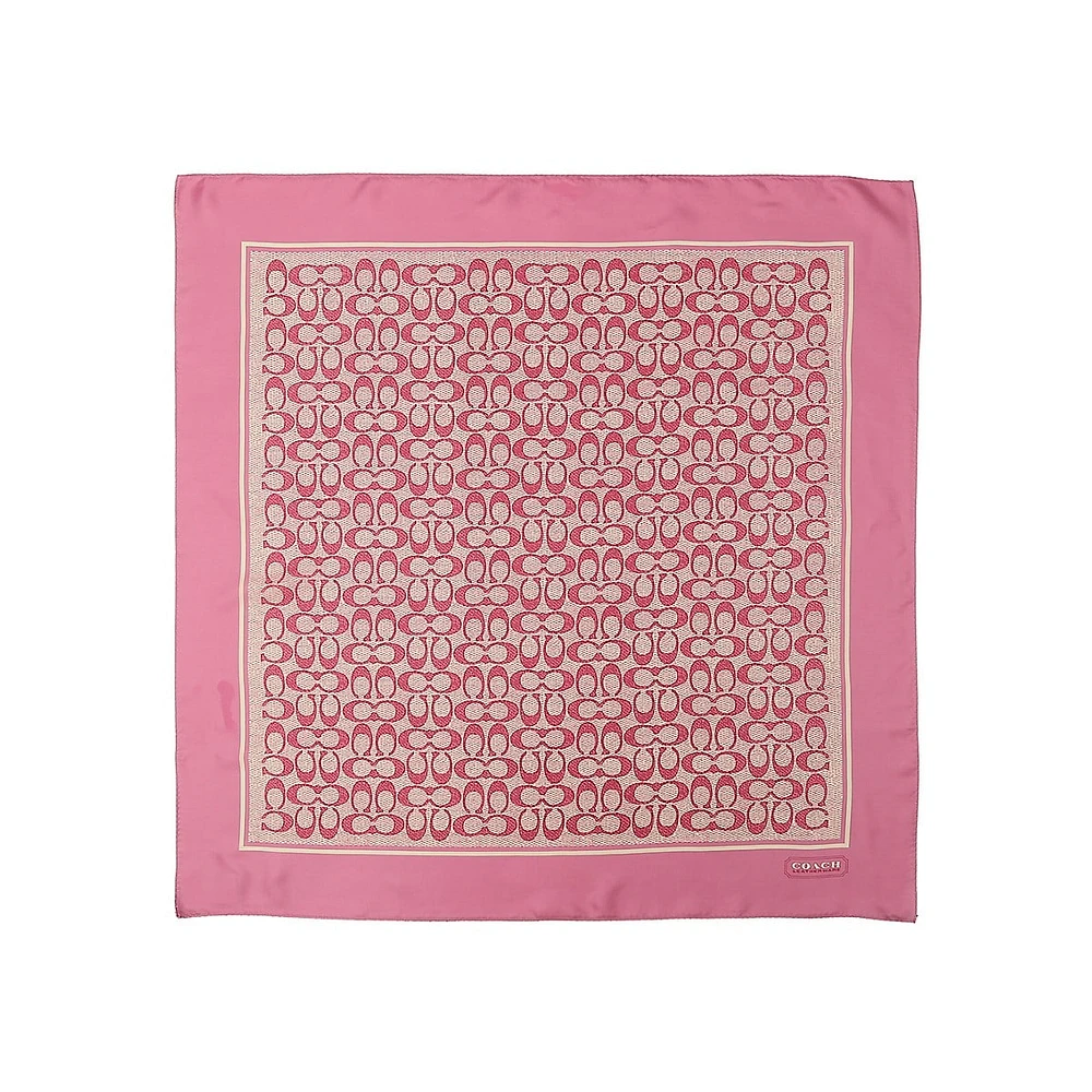 Vintage Signature-Print Silk Square Scarf