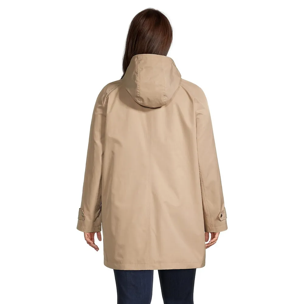 Plus Basic Hooded Trench Coat