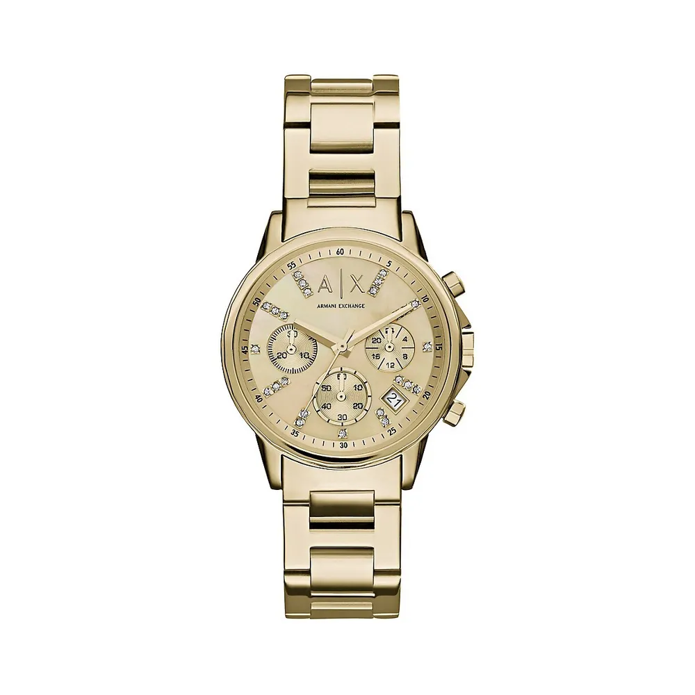 Lady Banks Stainless Steel Goldtone Bracelet Watch