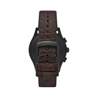 Chronograph Brown Leather Strap Watch AR11549