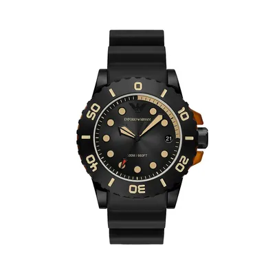 Black Polyurethane Strap Watch AR11539