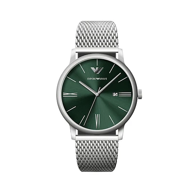 Montre-bracelet minimaliste en maille d'acier inoxydable AR11578