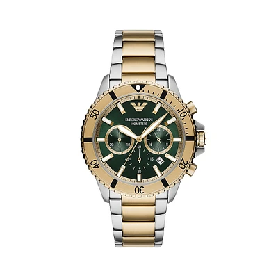 Two-Tone Stainless Steel Chronograph Bracelet Watch AR11586