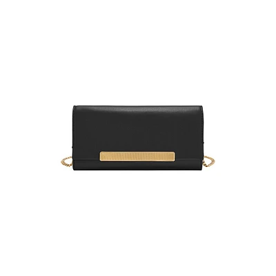 Penrose Flap Crossbody-Chain Leather Wallet