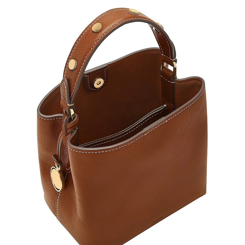 Small Jessie LiteHide Leather Crossbody Bucket Bag