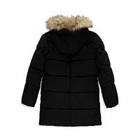 Little Girl's Expedition Faux Fur Trim Hooded Parka