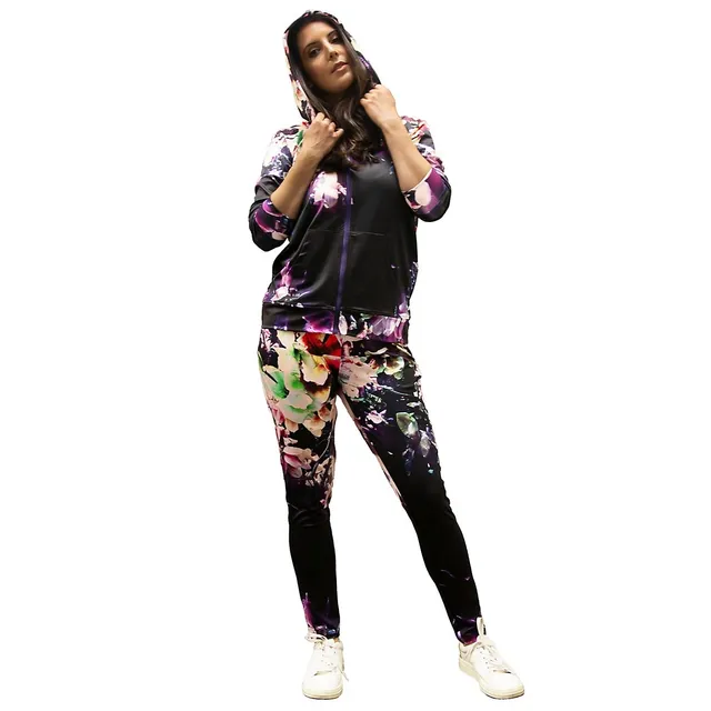 Poetic Justice Women's Curvy Fit Active Floral Print Poly Tricot