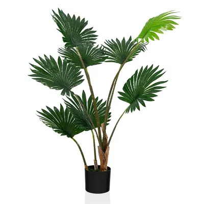 4ft Artificial Tree Artificial Fan Palm Tree Fake Palm Plant For Indoor Outdoor