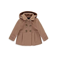 Baby Girl's Faux Fur-Lined Hood Coat