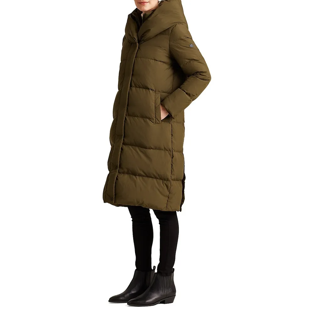 Pillow-Collar Synthetic-Down Coat