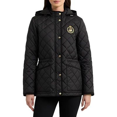 Hooded Diamond-Quilted Jacket