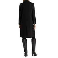 Wool-Blend Reefer Coat