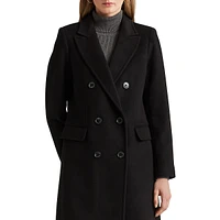 Wool-Blend Reefer Coat