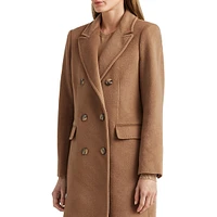 Wool-Blend Reefer Coat