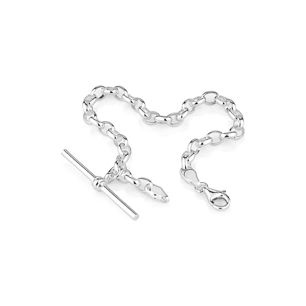 19cm (7.5) Heart Disc Bracelet in Sterling Silver