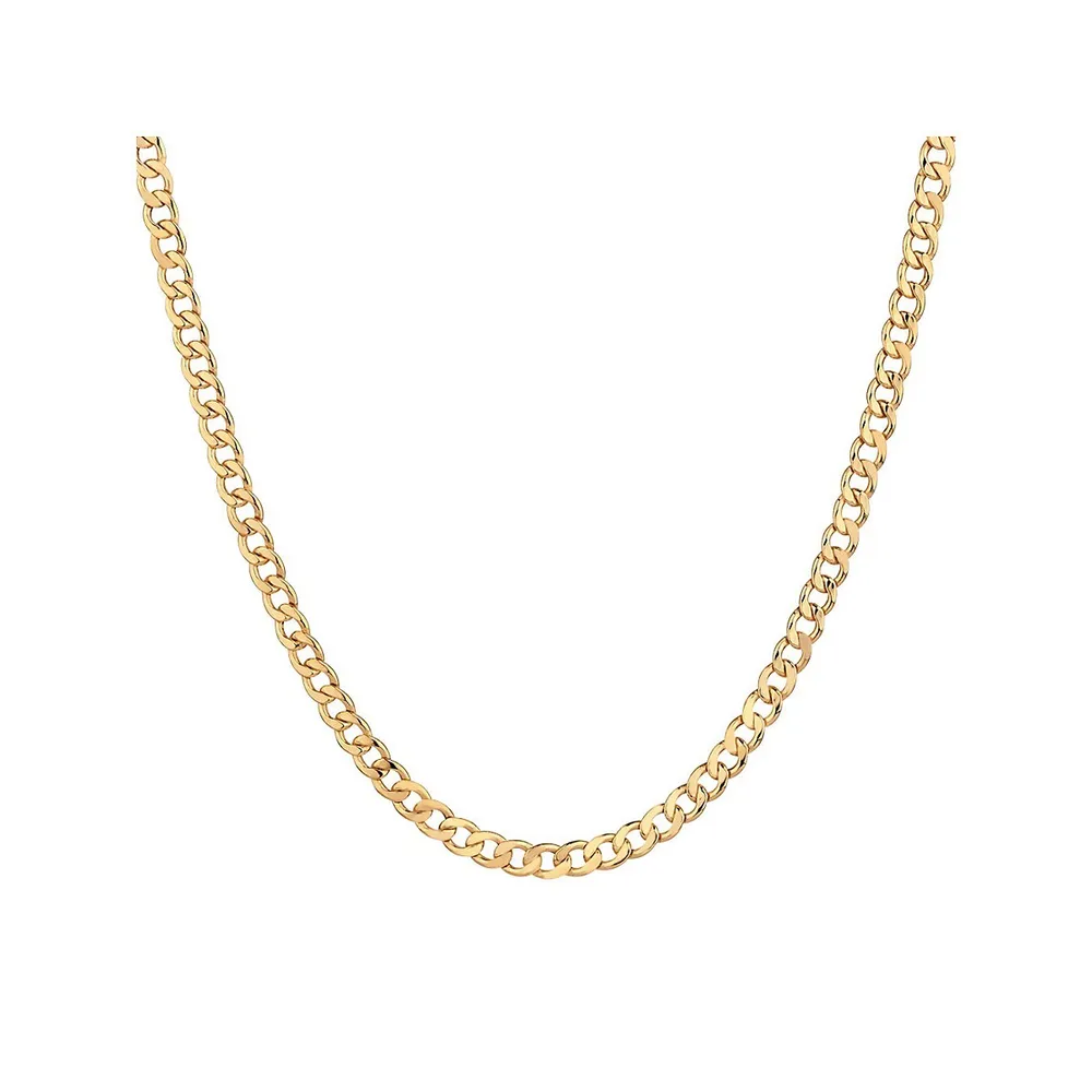50cm (20") Hollow Curb Chain In 10kt Yellow Gold