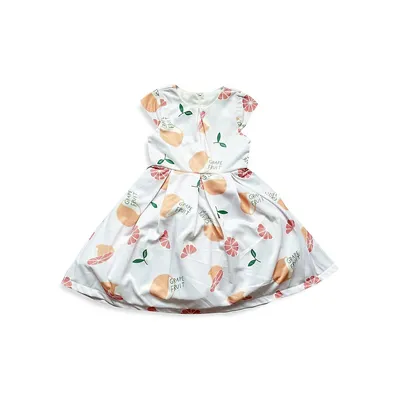 Little Girl's Grapefruit-Print Fit-&-Flare Dress