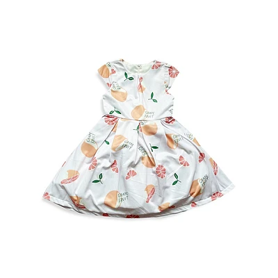 Girl's Grapefruit-Print Fit-&-Flare Dress