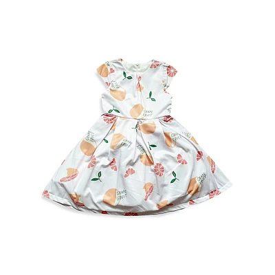 Robe ajustée et évasée à imprimé de pamplemousse pour fille