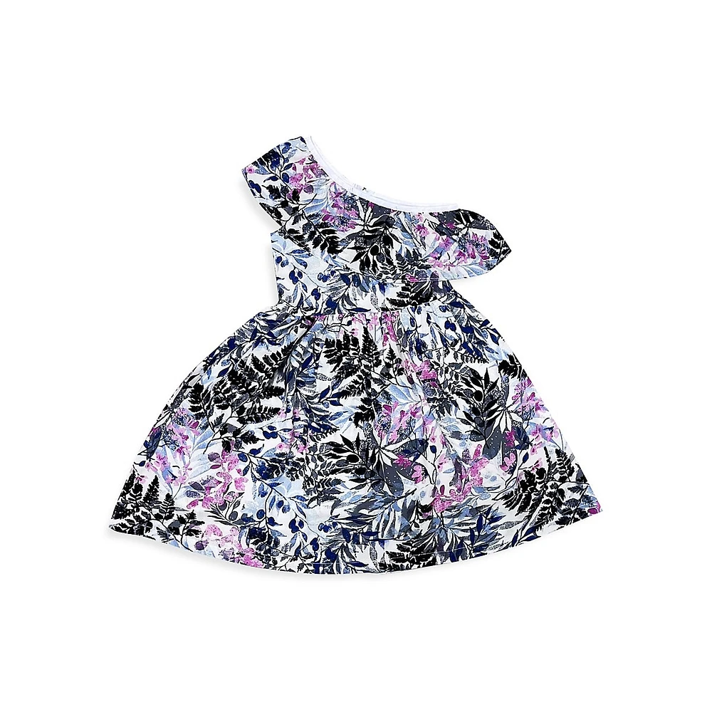 Girl's Rita Floral One-Shoulder Dress