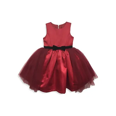 Girl's Claire Satin and Tulle Dress