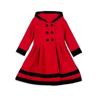 Girl's Scarlet Hooded Coat