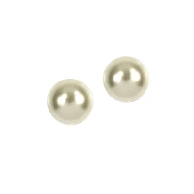 Clous d'oreilles à perles blanches de 8 mm