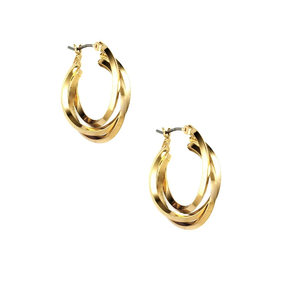 Flash Goldplated Interlocked Hoop Earrings